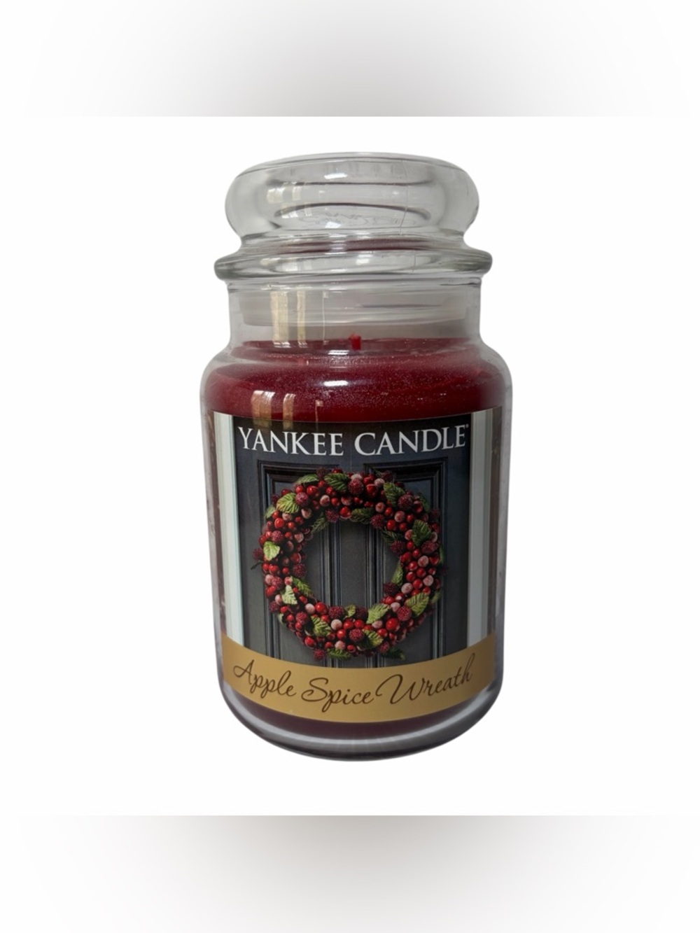 NOS Yankee Candle Apple Spice Wreath 22 Oz. Jar NEW UNBURNED